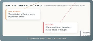 Example showing how deeper analysis can uncover additional information from what customers say.