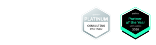 Qualtrics logo with Platinum Consulting Partner Badge and North America Partner of the Year 2026 Badge