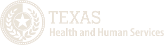 Texas human sevices white logo